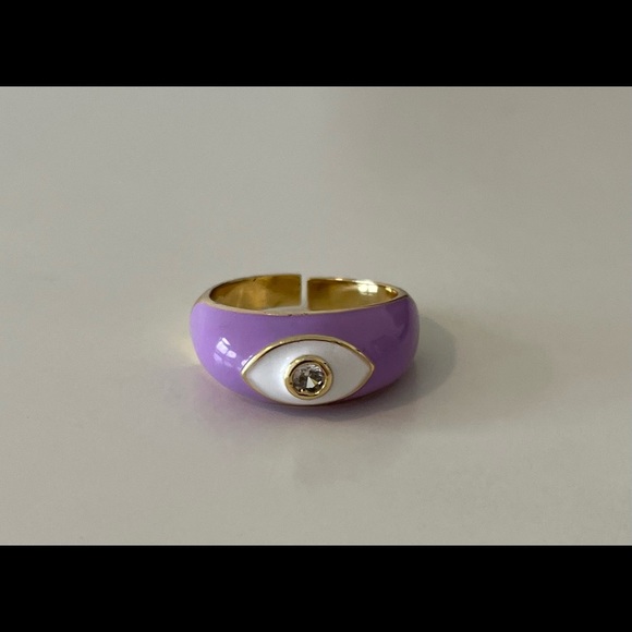 Gold plated purple eye ring - Picture 1 of 2